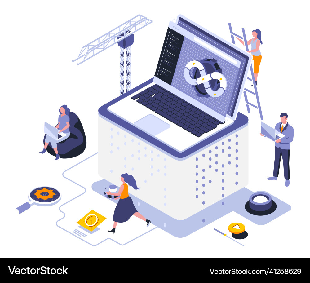 Web development landing page template Web development landing page template vector image