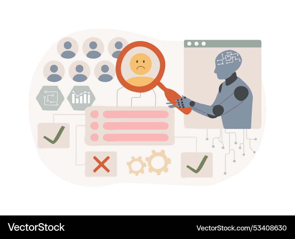 Ai-backed proactive issue resolution abstract Vector Image
