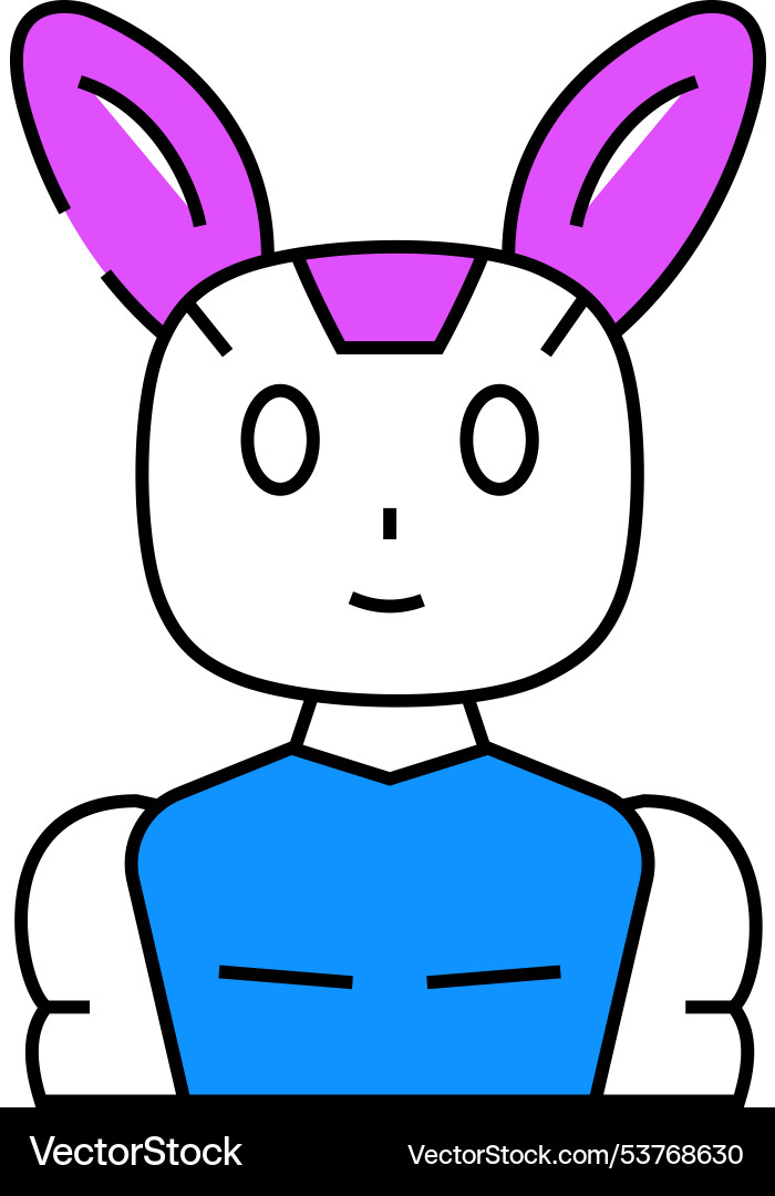 Character chat bot icon color Character chat bot icon color vector image