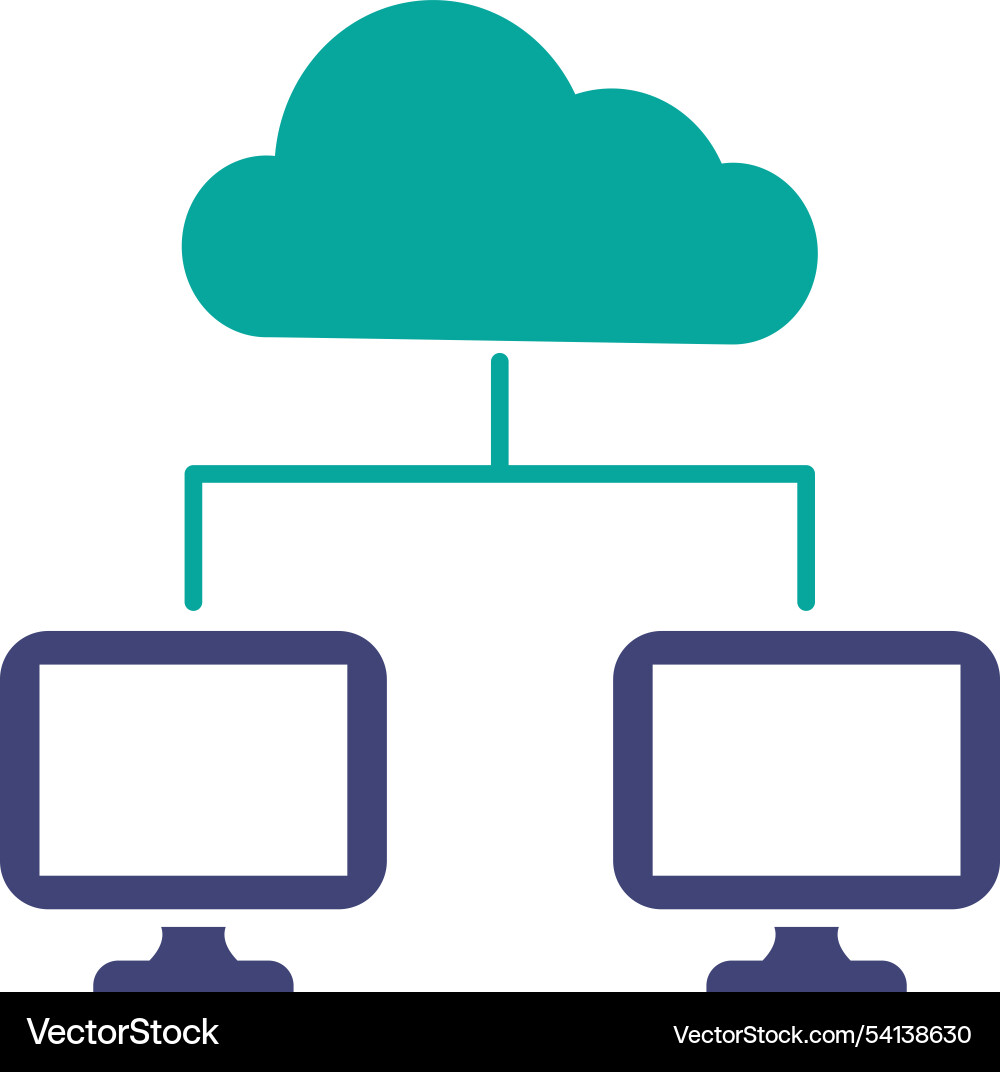 Cloud computing data technology vector image