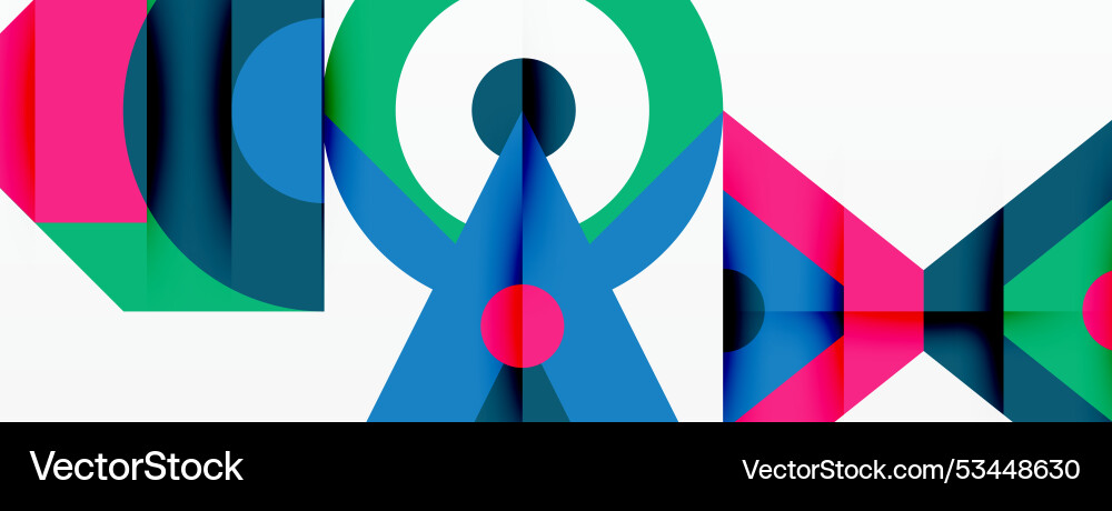 Colorful circle and triangle abstract background Vector Image
