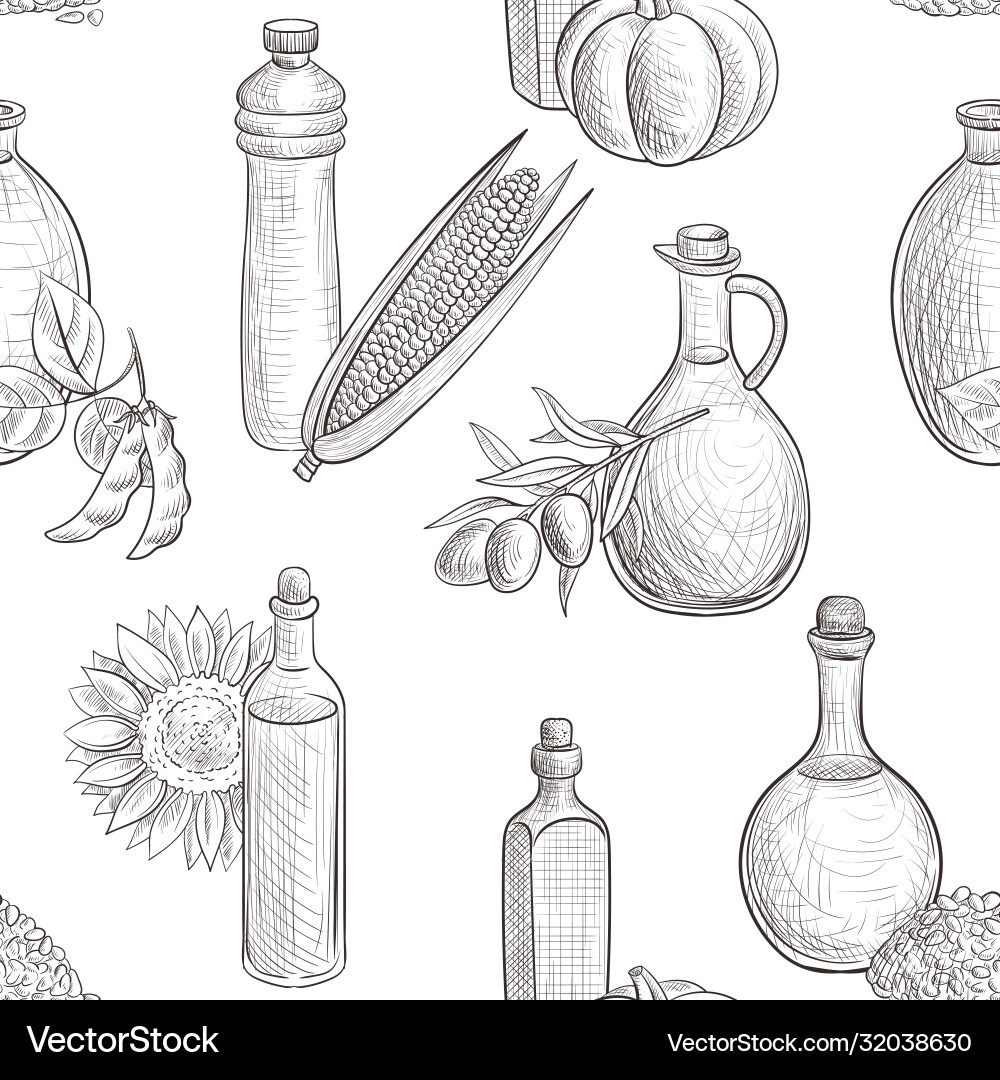 Drawing seamless pattern with oils Drawing seamless pattern with oils vector image
