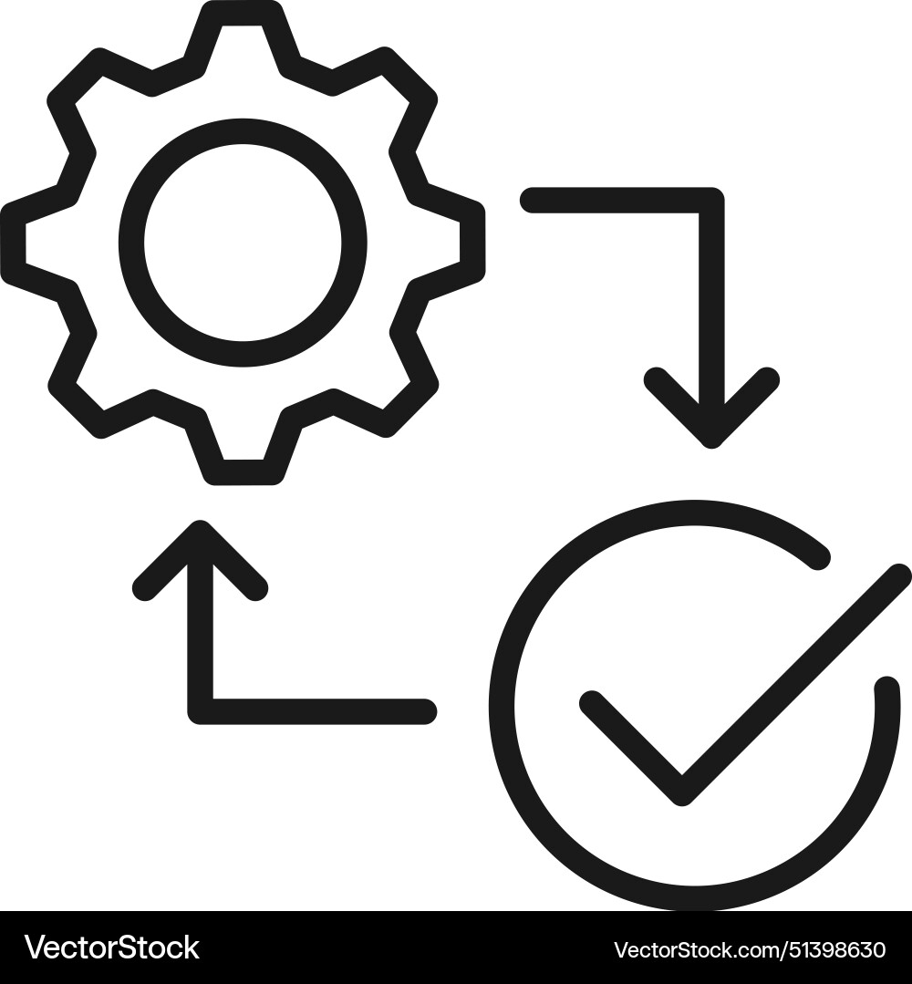 Gear and check mark icon quality control Vector Image