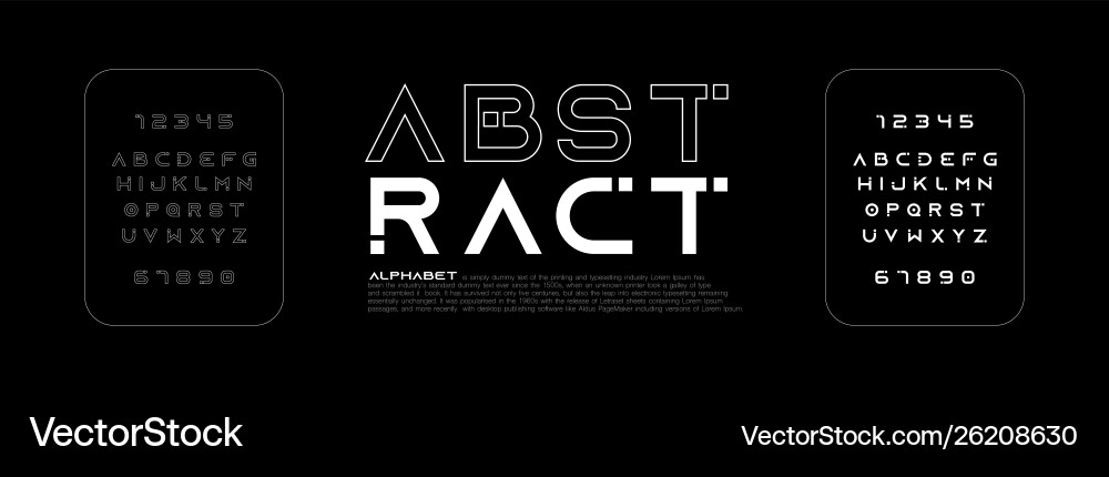Minimal Line Alphabet Font vector image
