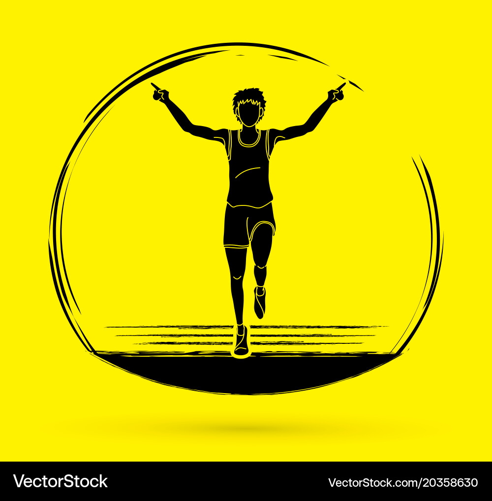 Winner athlete runner running graphic – Royalty-Free Vector | VectorStock, image size:1000x1017