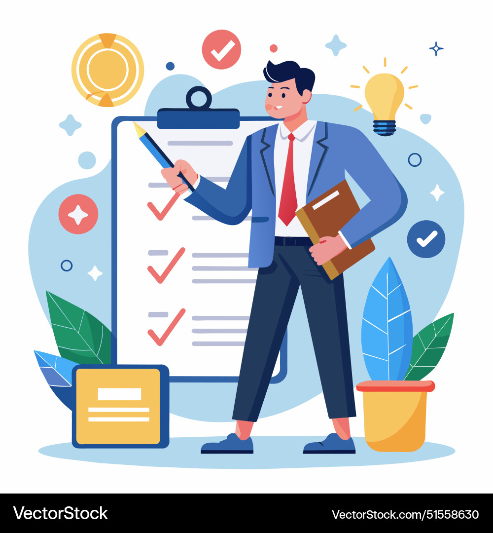 Writing business steps procedure or development Writing business steps procedure or development vector image