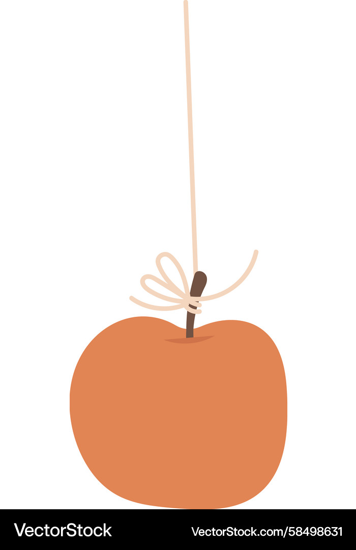 Caramel Apple on String Vector Image