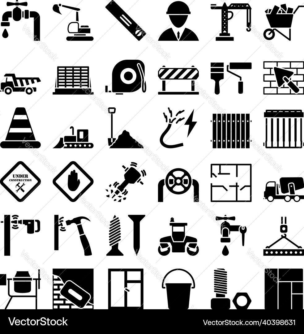 Construction icon set Royalty Free Vector Image