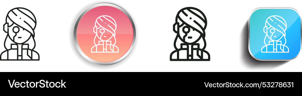 Cyberpunk icon thin linear regular and button vector image