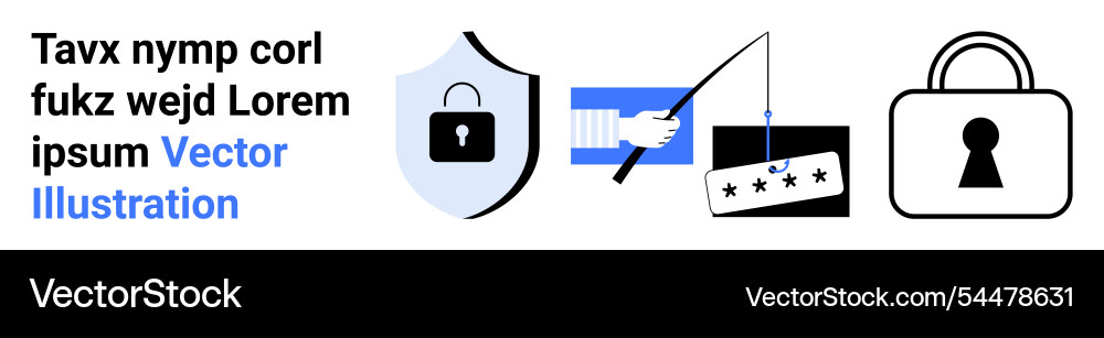 Cybersecurity concepts with shield phishing Cybersecurity concepts with shield phishing vector image