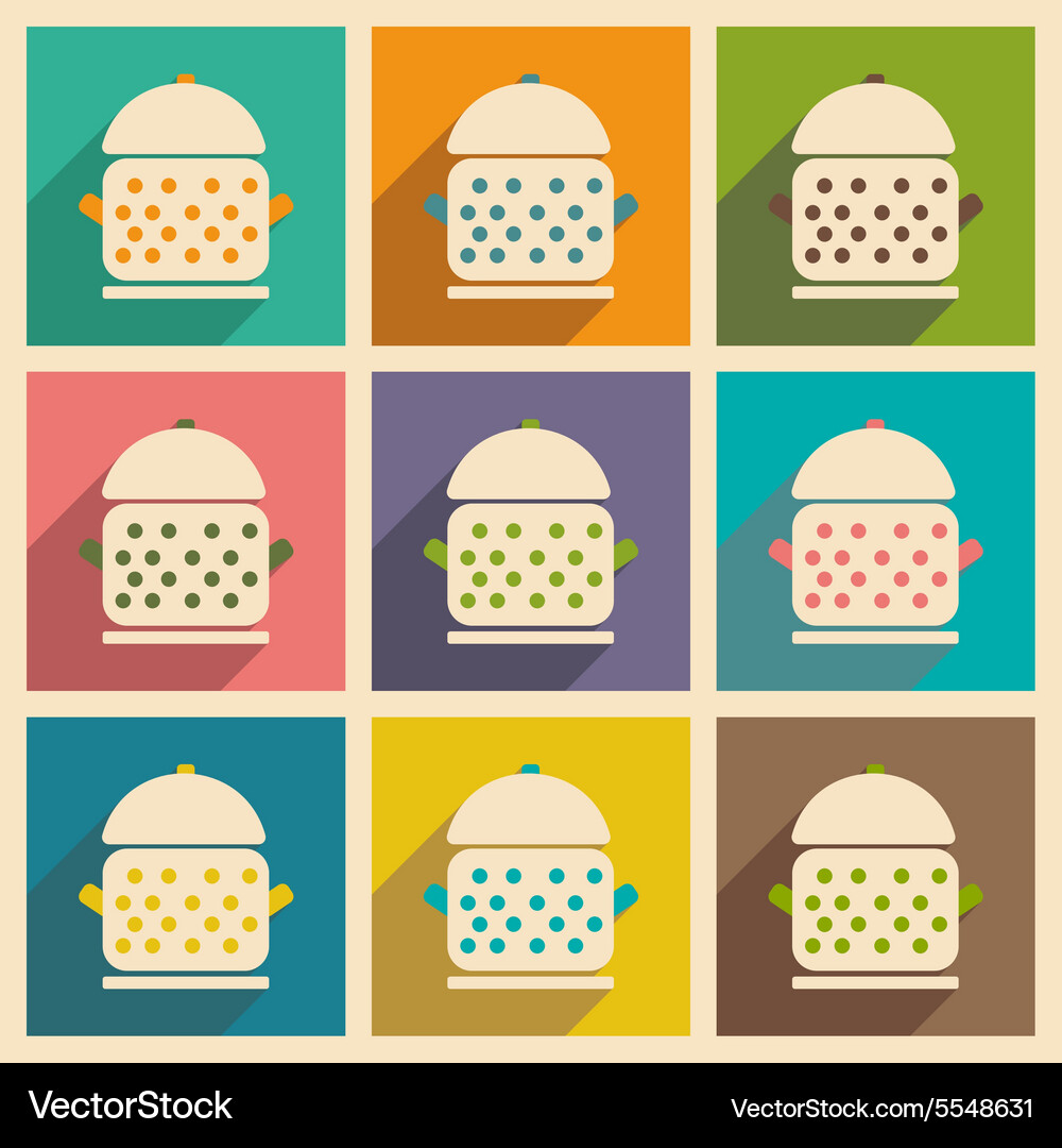 Flat with shadow concept and mobile application Vector Image