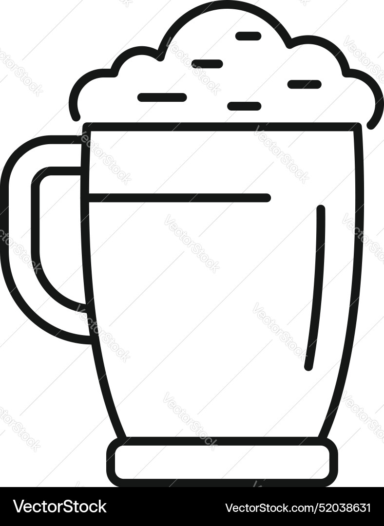 Glas Bier mit Schaum minimalistische lineart Ikone Glas Bier mit Schaum minimalistische lineart Ikone vektorbild