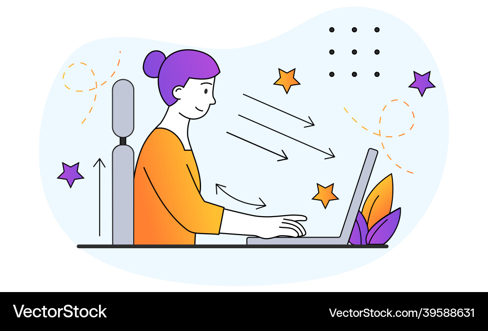 Healthy Posture at Desk vector image