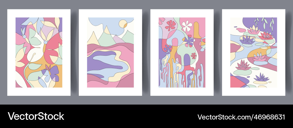 Landscape nature spring mood wall art print Vector Image