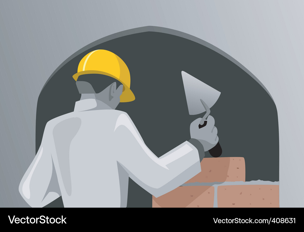Man working in the site Vector Image