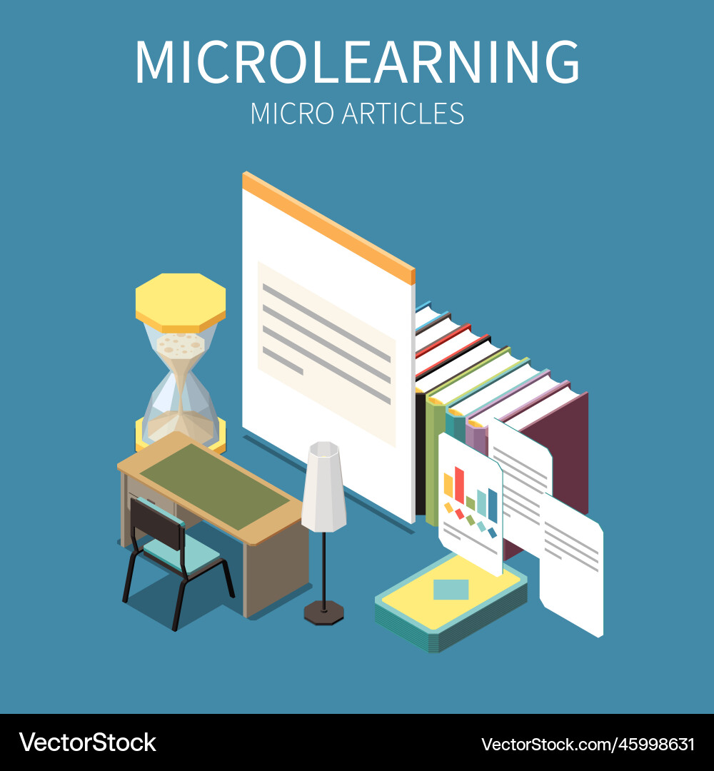 Microlearning isometric concept vector image