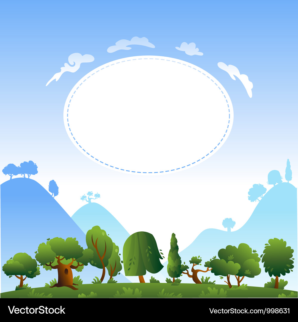 Nature Card with Trees Vector Image