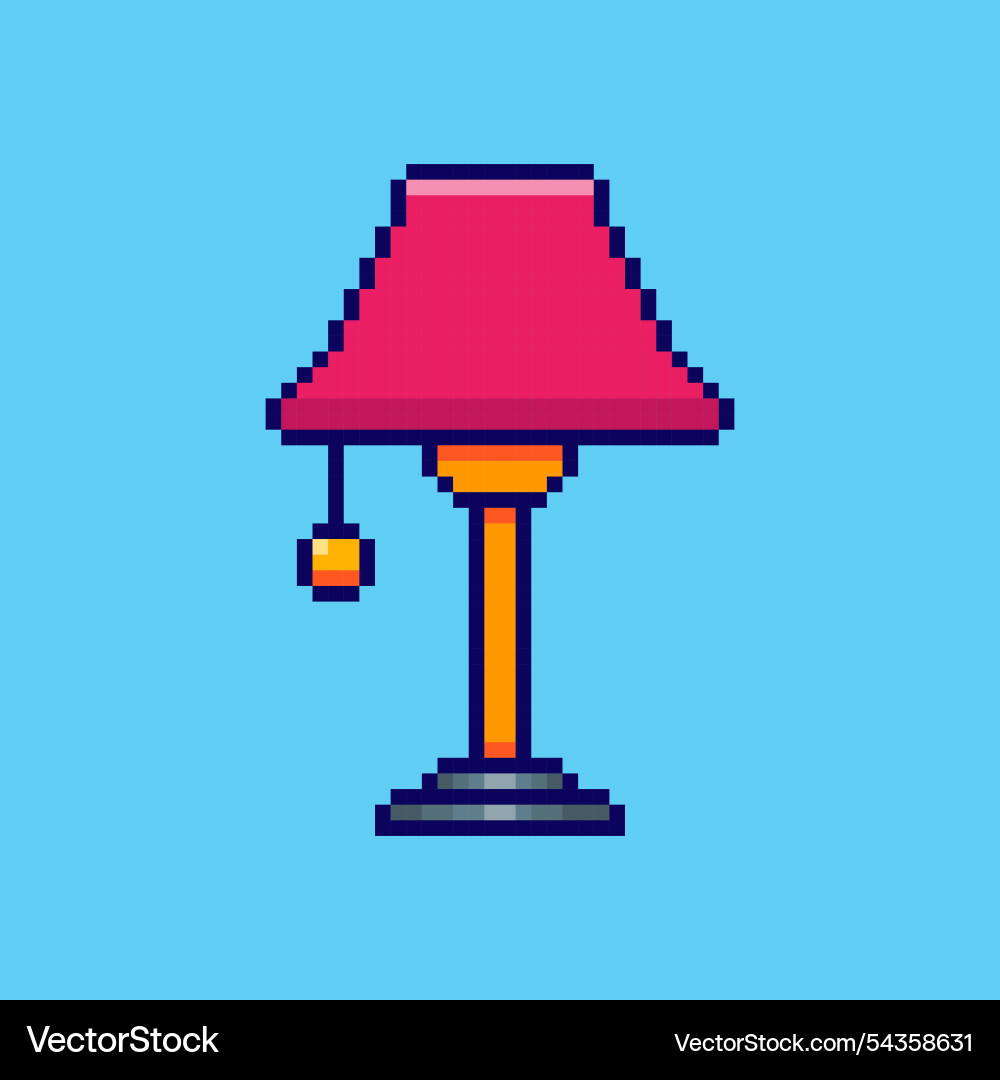 Pixel art table lamp game asset design Pixel art table lamp game asset design vector image