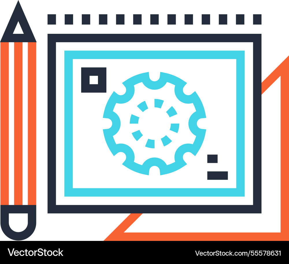 Prototyping flat line web icon concept Prototyping flat line web icon concept vector image