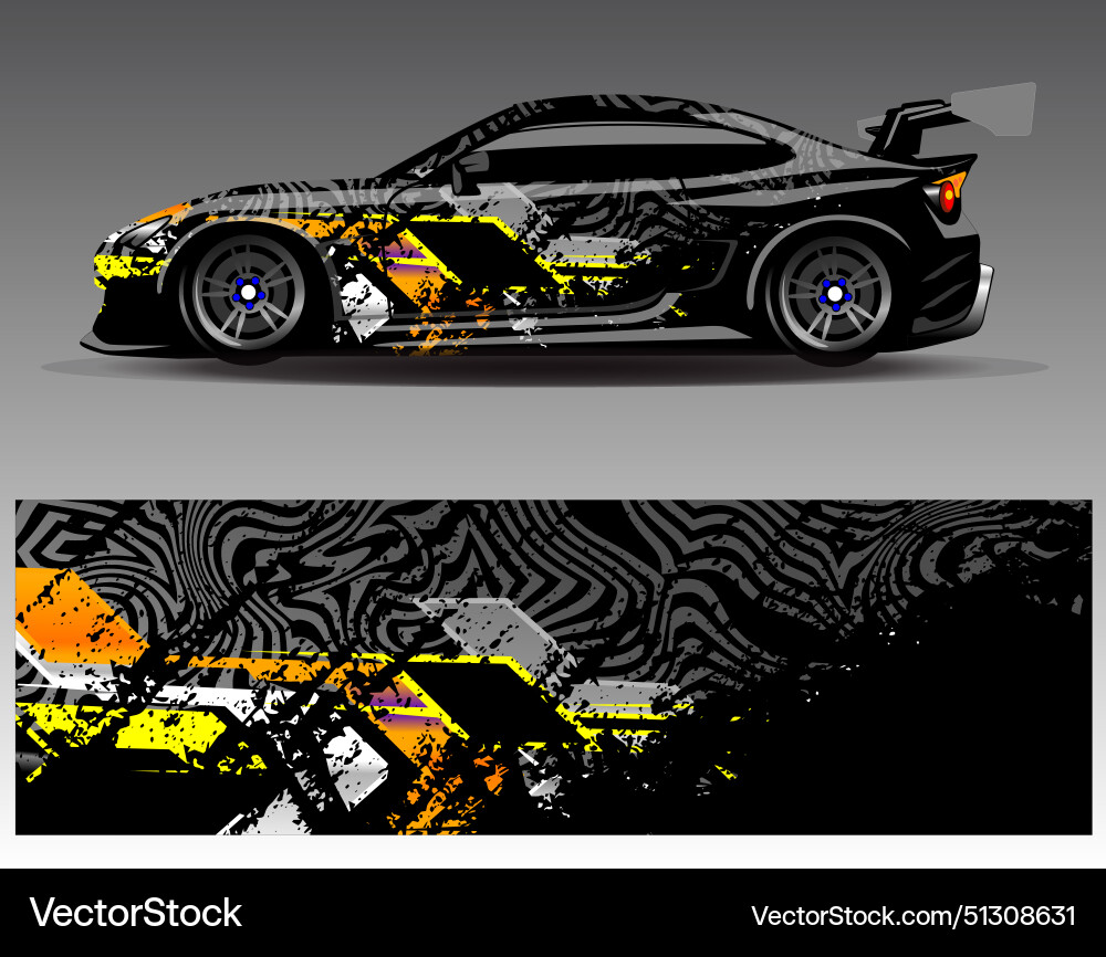 Racing Stripe Car Wrap vector image