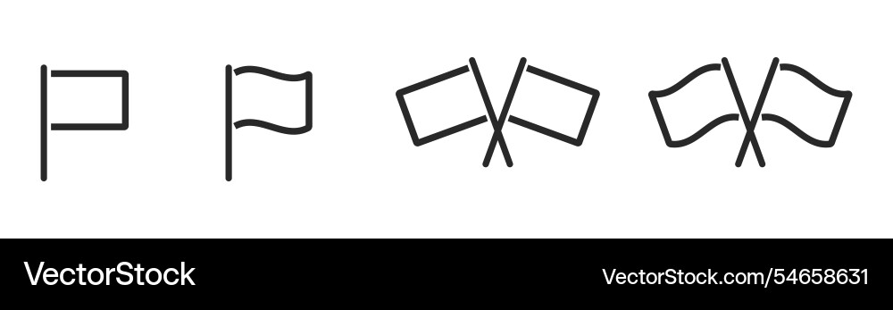 Simple flag icons in four different styles vector image