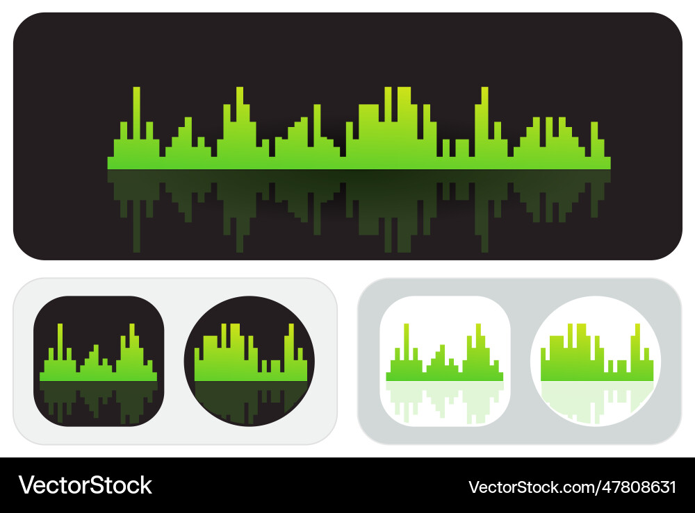 Sound wave eq equalizer icons and widget design Sound wave eq equalizer icons and widget design Vector Image