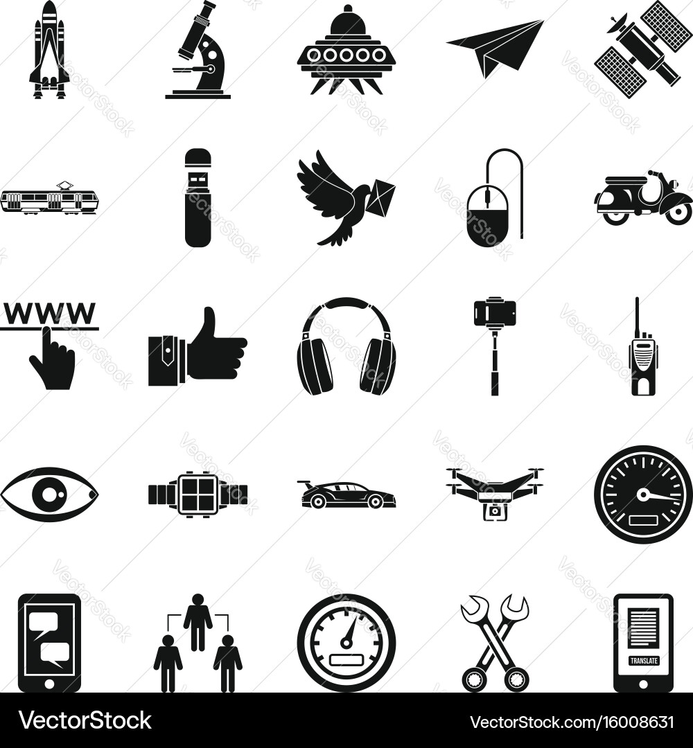 Web icons set simple style vector image