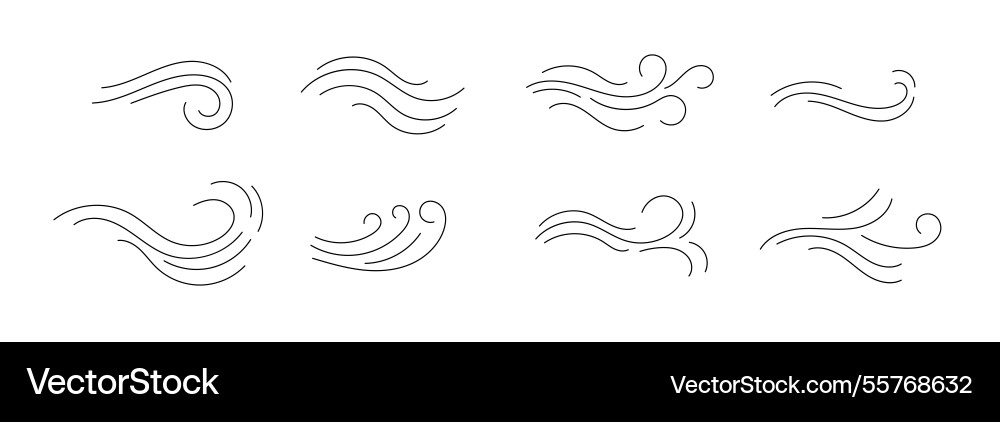 Abstract swirl and flowing line art patterns vector image