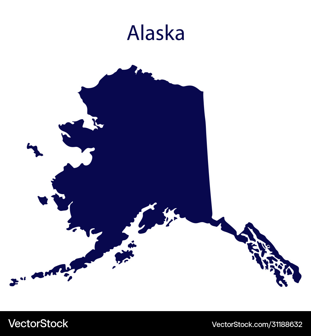 Alaska State Silhouette Dark Blue Vector Image