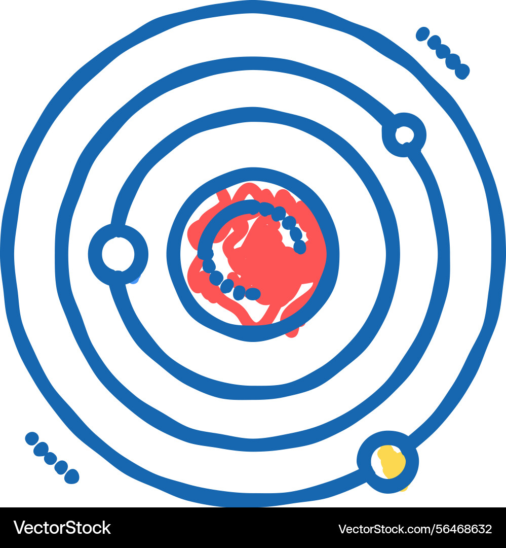 Atom core color icon isolated Vector Image