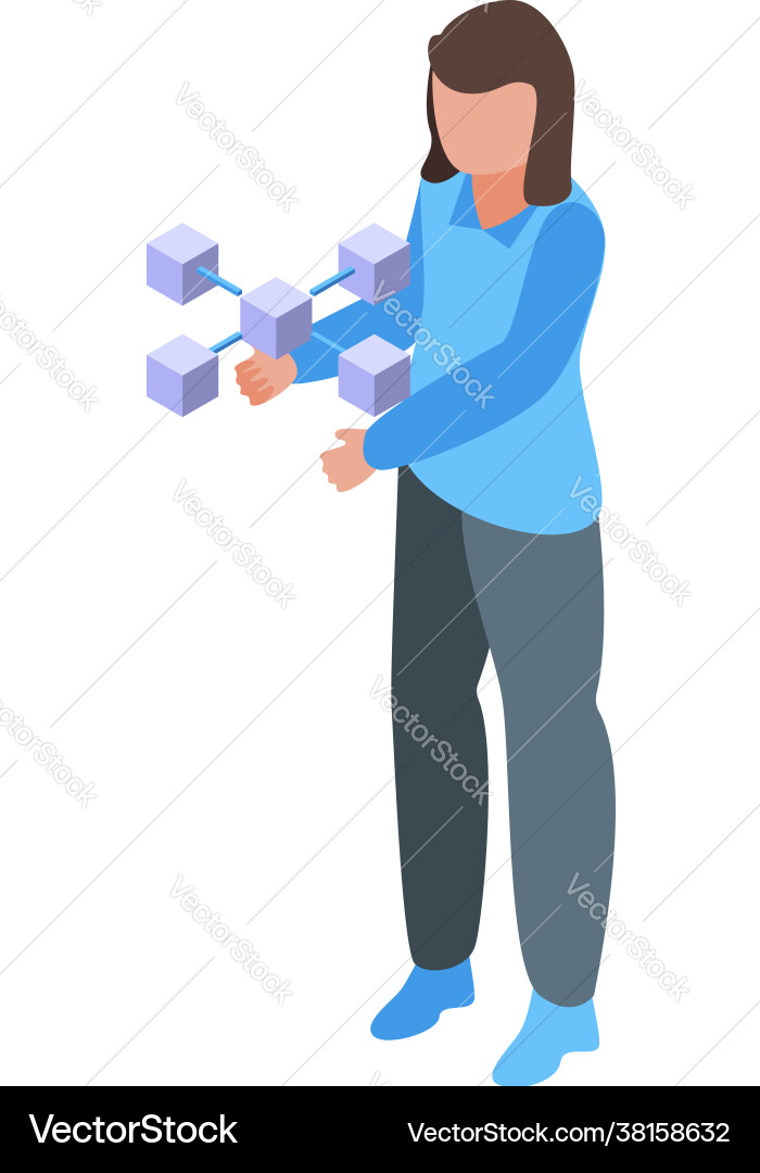 Bitcoin trader icon isometric style Bitcoin trader icon isometric style Vector Image