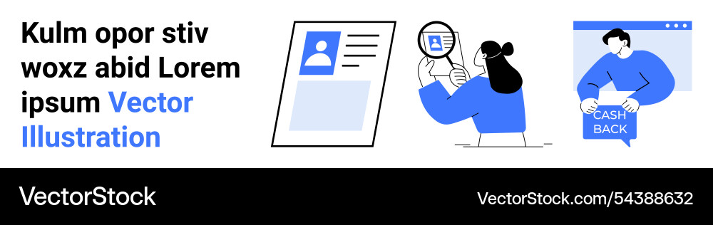 Business service representation with user profile vector image