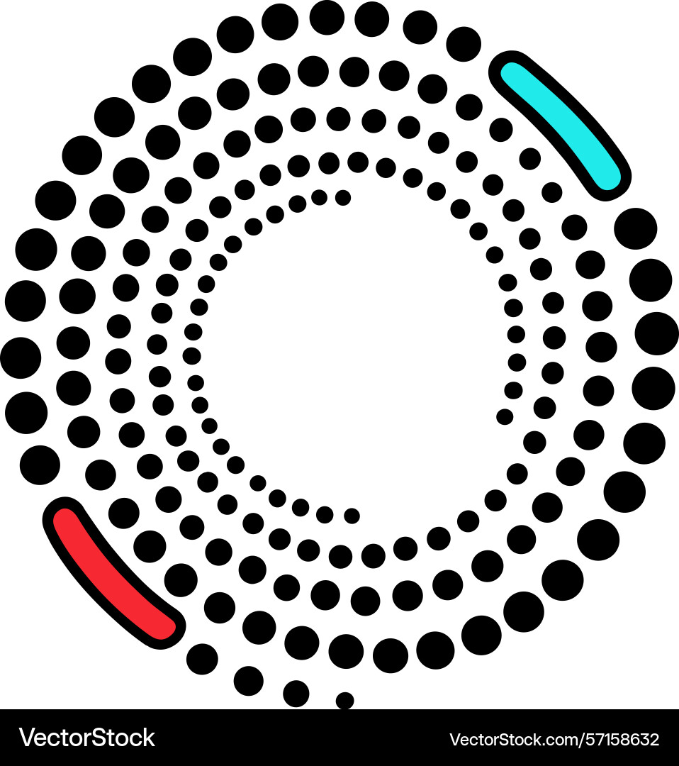 Colorful circular pattern with dots and lines vector image