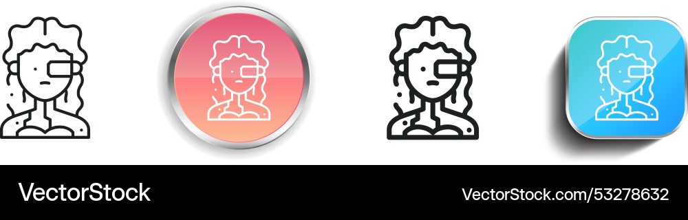 Cyborg icon thin linear regular and button style Cyborg icon thin linear regular and button style Vector Image