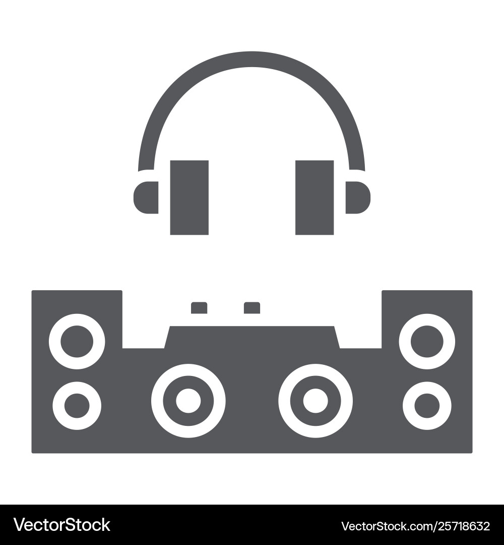 Dj glyph icon party and music mixer sign Dj glyph icon party and music mixer sign vector image