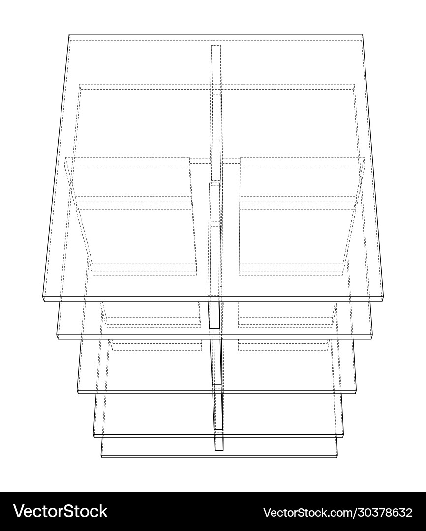Empty showcase outline rendering 3d Empty showcase outline rendering 3d Vector Image