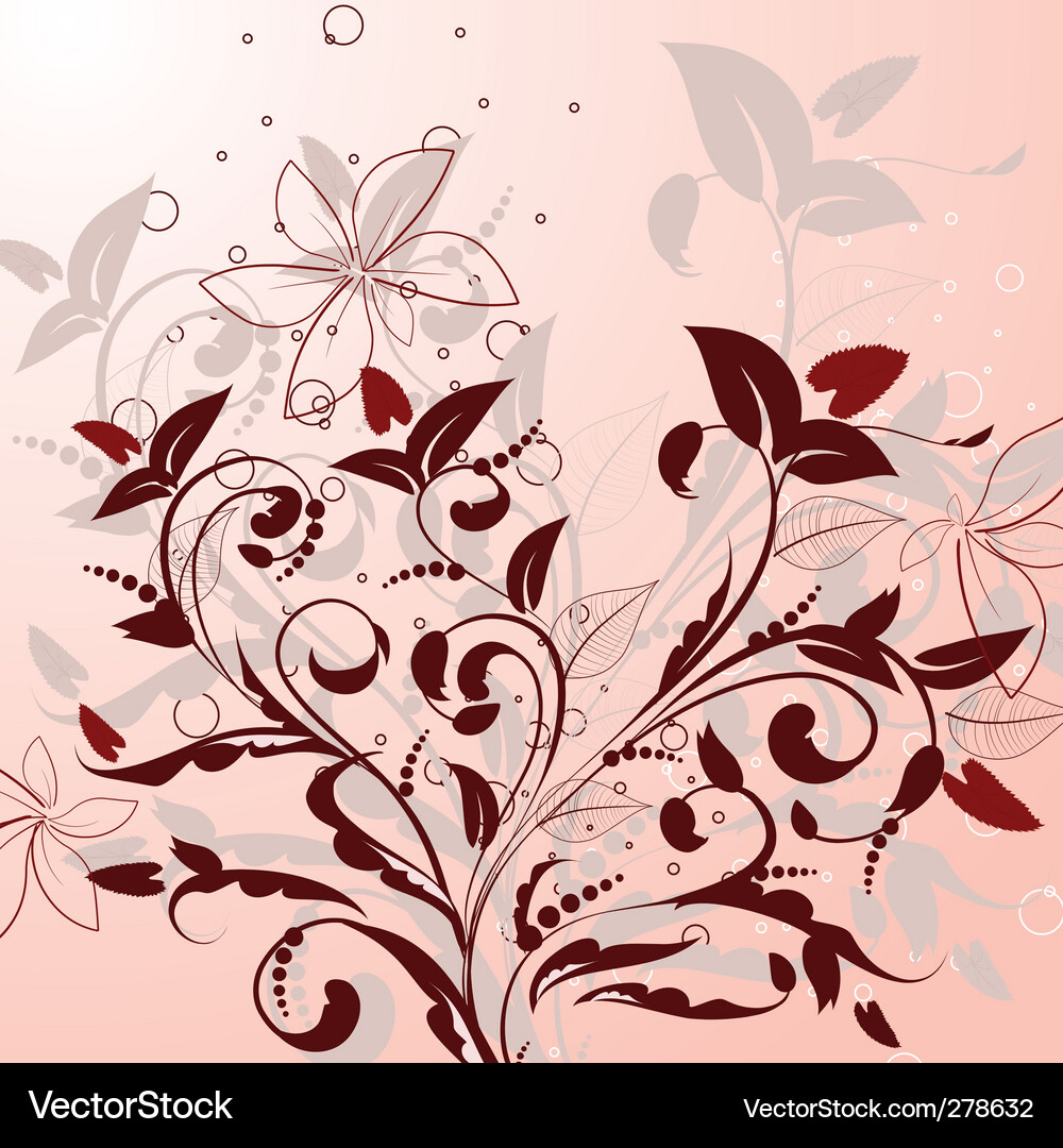 Flowering shrubs pattern Vector Image