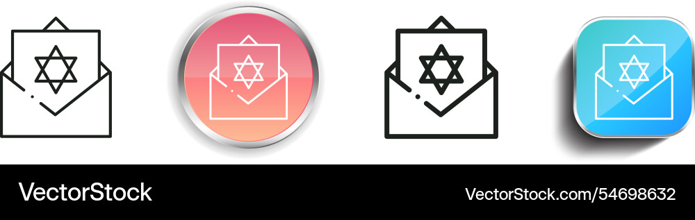 Hanukkah icon thin linear regular and button vector image