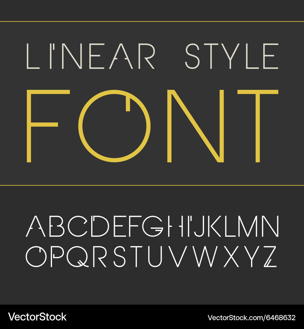Linear font - simple and minimalistic vector image