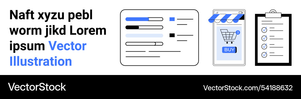 Minimal ui elements with text graphs online Minimal ui elements with text graphs online vector image