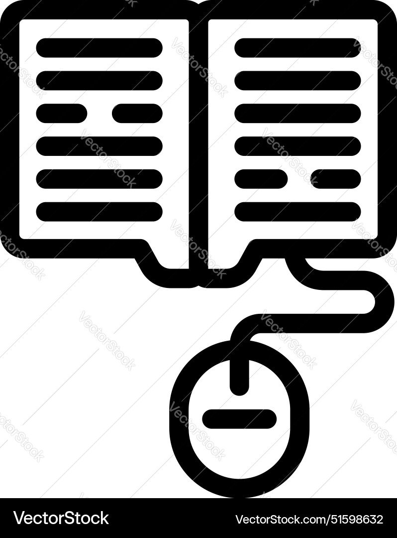 Open book connected to a computer mouse Vector Image