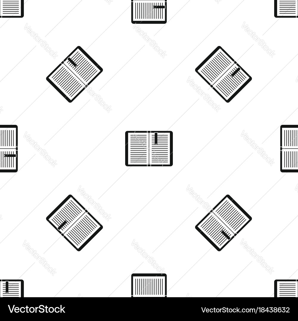 Open tutorial with bookmark pattern seamless black Vector Image