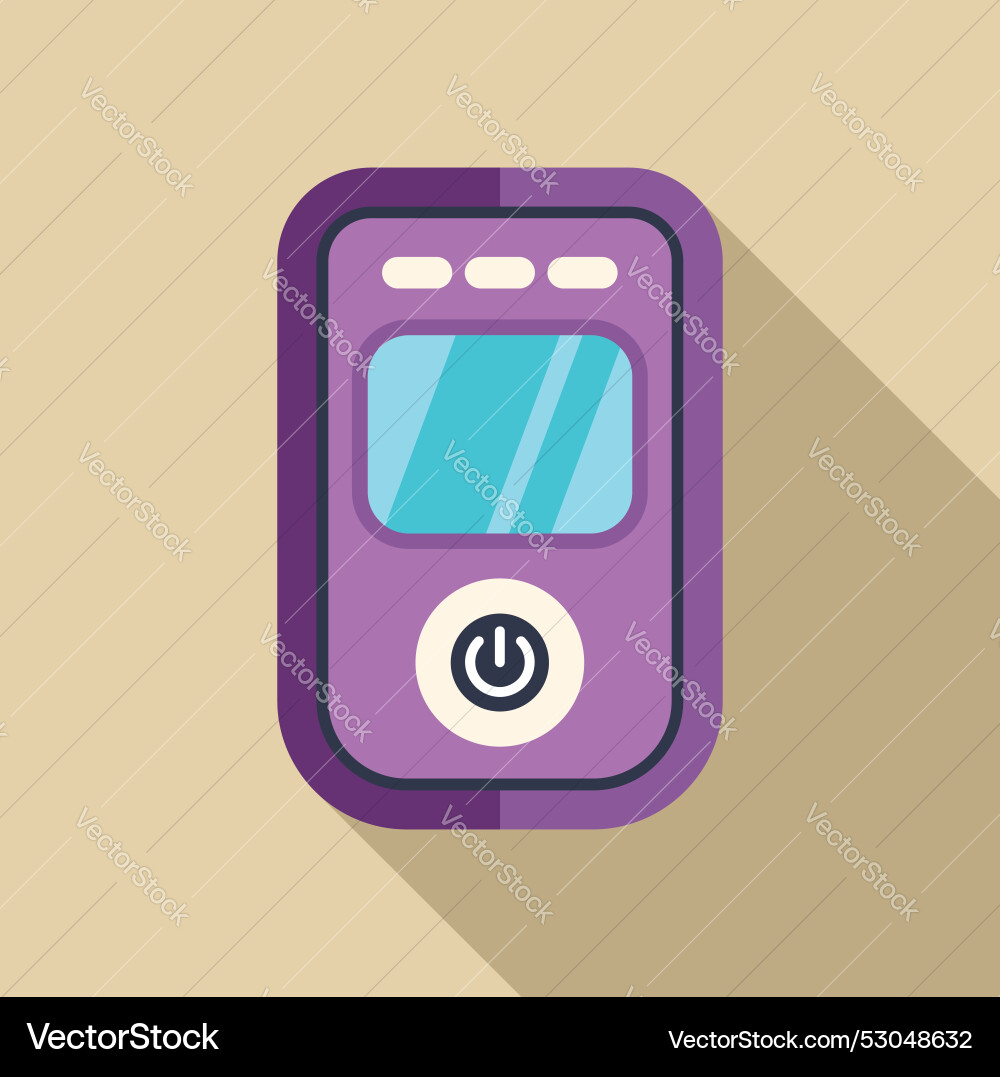 Purple music player device with power button Vector Image