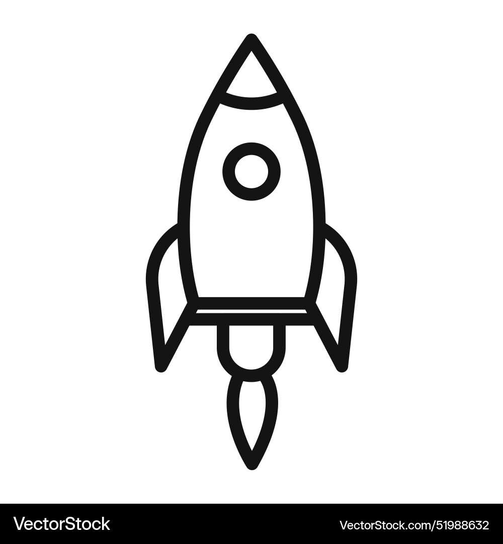 Rocket spaceship startup icon mark in filled style vector image