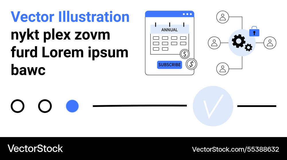 Subscription payment concept with secure settings Vector Image