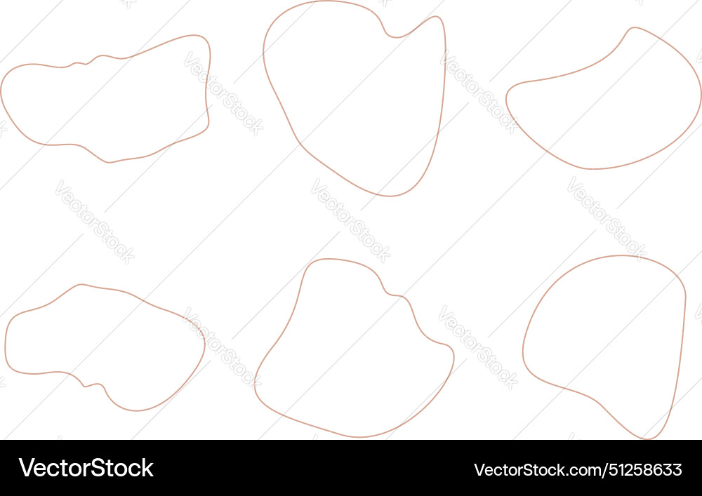 Abstract fluid linear shape set black Vector Image