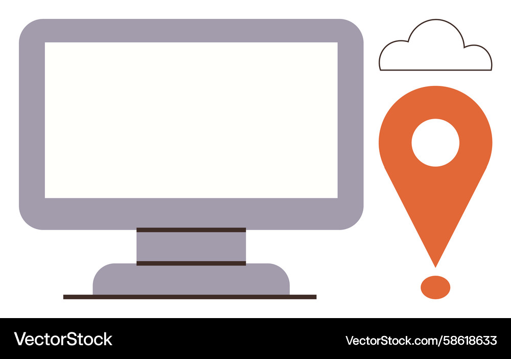 Digital navigation concept with monitor location Digital navigation concept with monitor location Vector Image