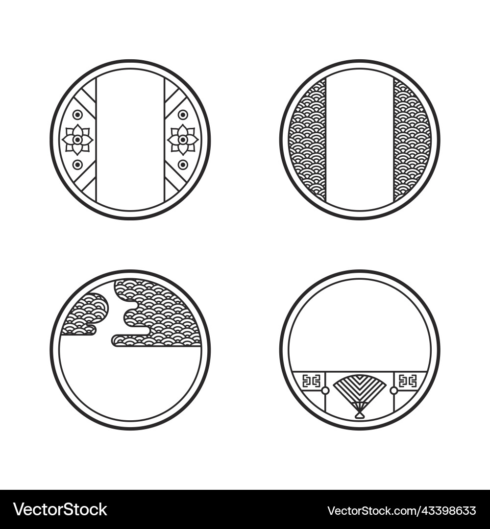 Retro-style circle chinese pattern frame Retro-style circle chinese pattern frame vector image