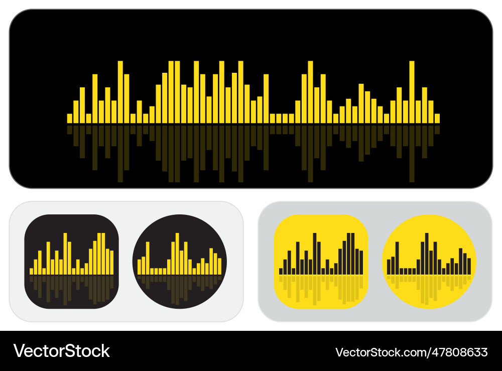 Sound wave eq equalizer icons and widget design Sound wave eq equalizer icons and widget design vector image