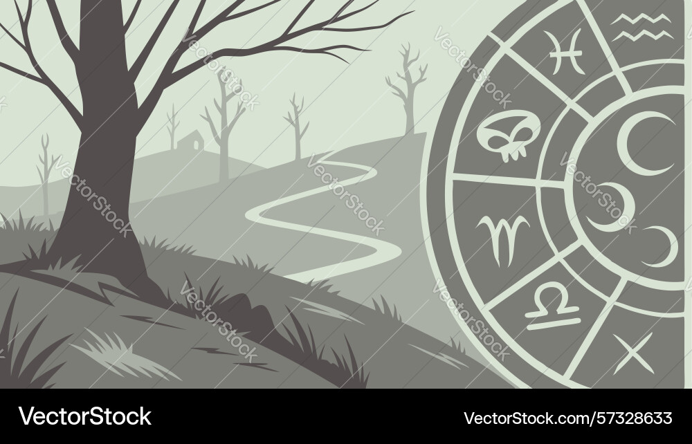 Winding path with celestial symbols design vector image